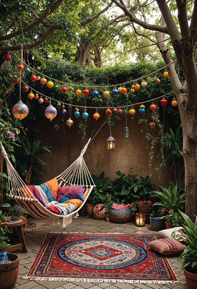 25 Stunning Small Garden Layout Ideas 22 9. Boho Garden Oasis Design-2