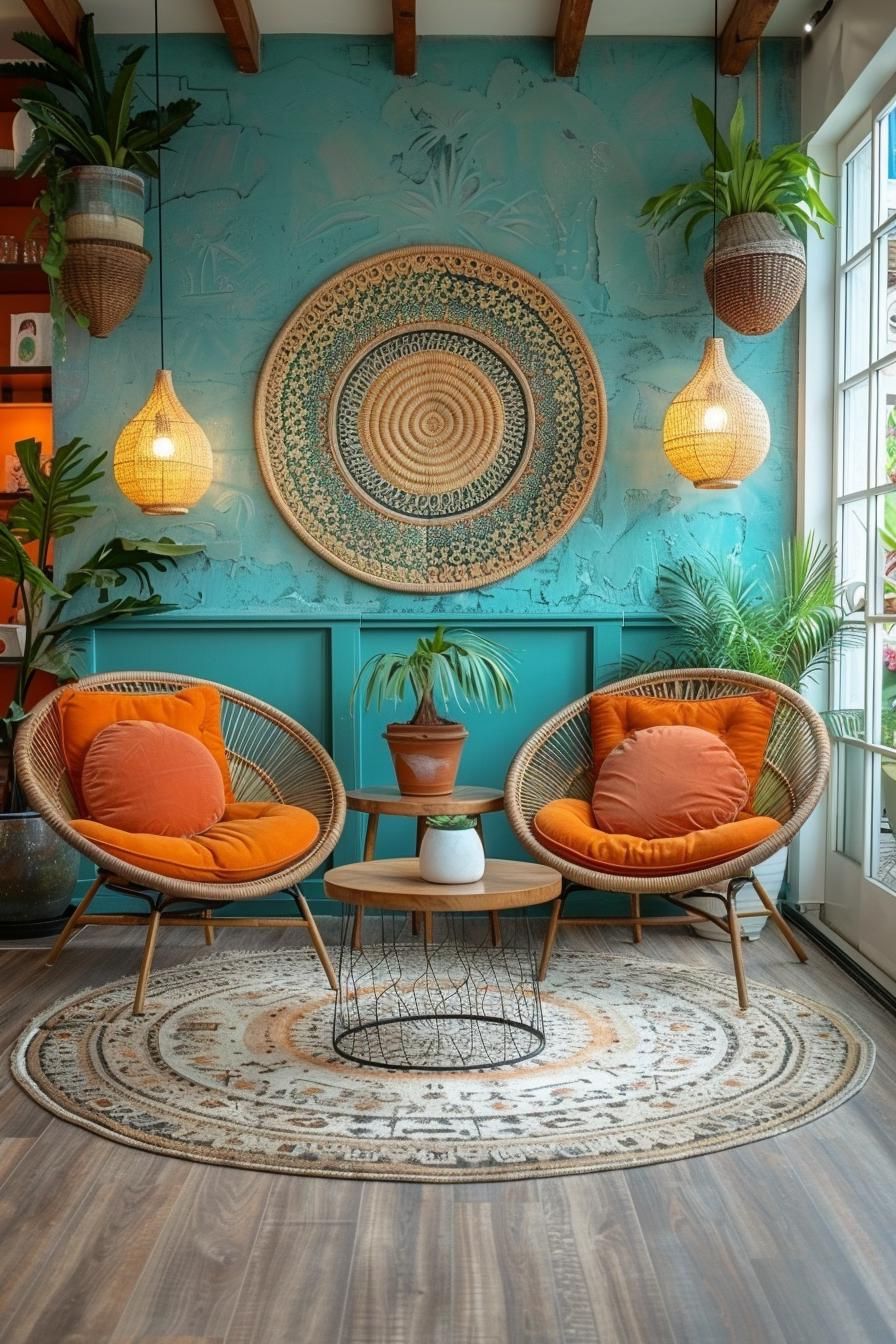 19 Gorgeous Boho Mid-Century Modern Living Room 7 2. Eclectic Fusion of Vintage and Modern-1