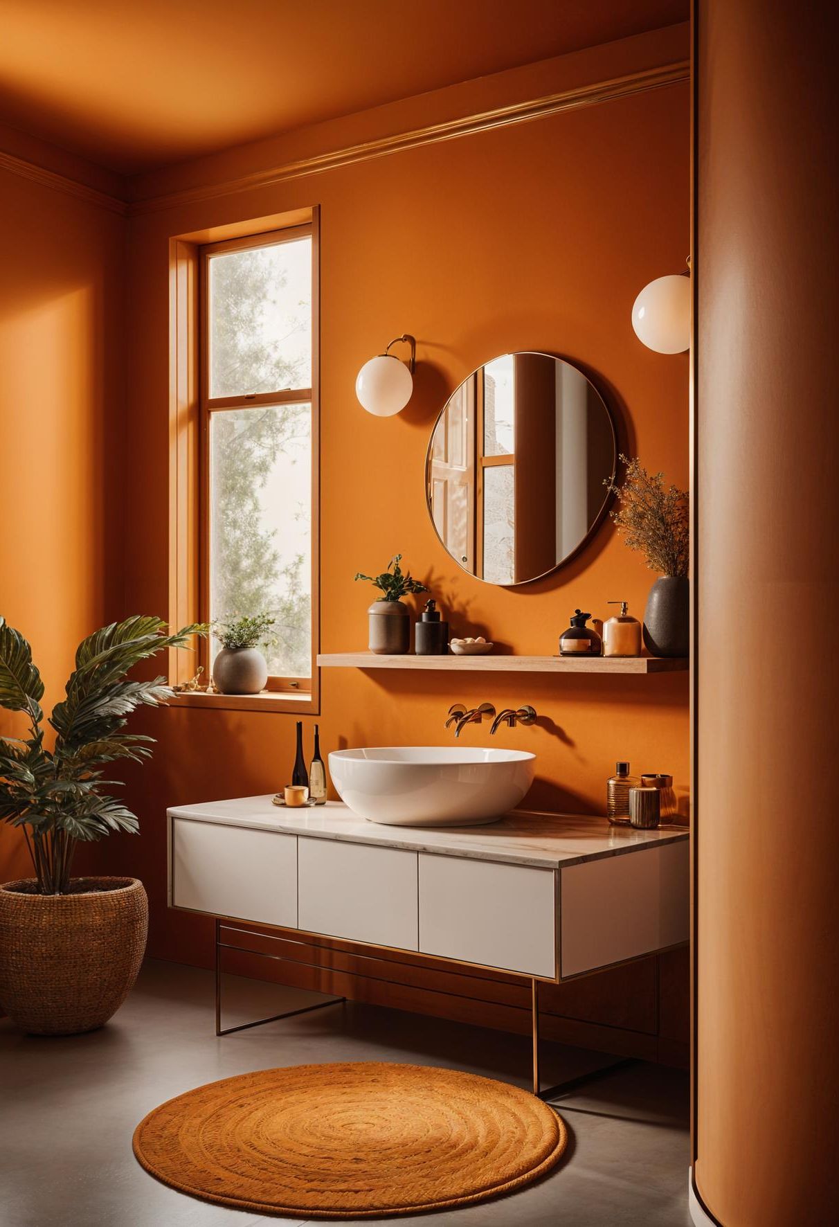 9. Energizing Saffron Bathroom Paint Ideas-2