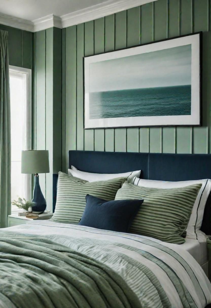 29 Sage Green Bedroom Ideas To Transform Your Space Into An Oasis 28 26. Nautical Green & Navy Combo-0
