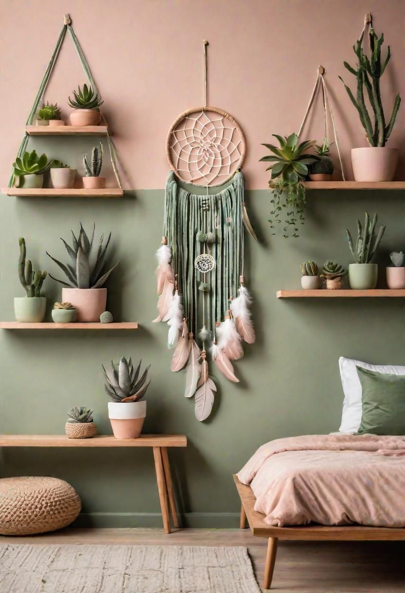 1. Green & Blush Wall Decor-0
