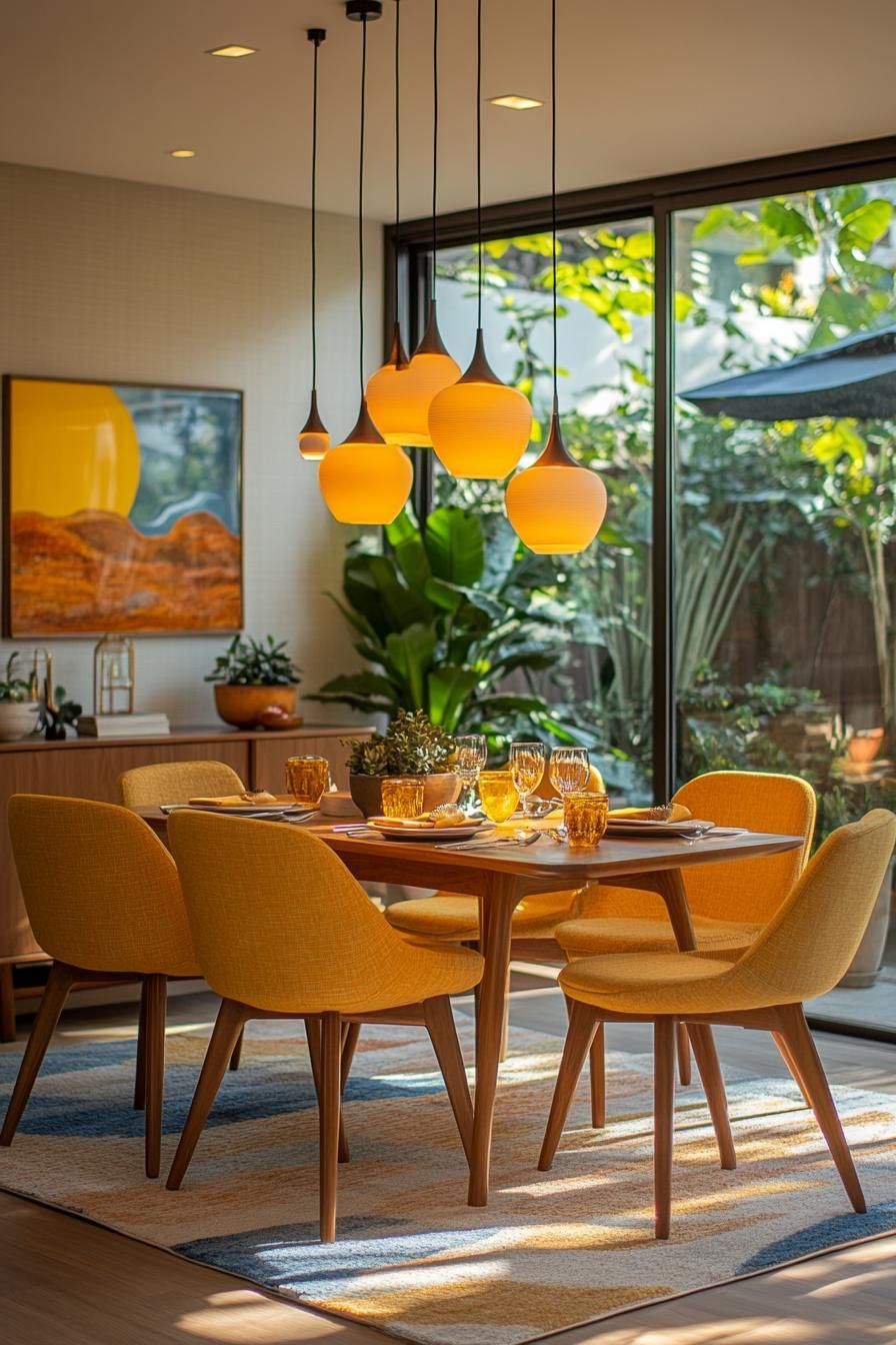 23 Stunning Mid-Century Modern Dining Tables You’ll Adore 56 21. Mustard Yellow Accents for Dining-0