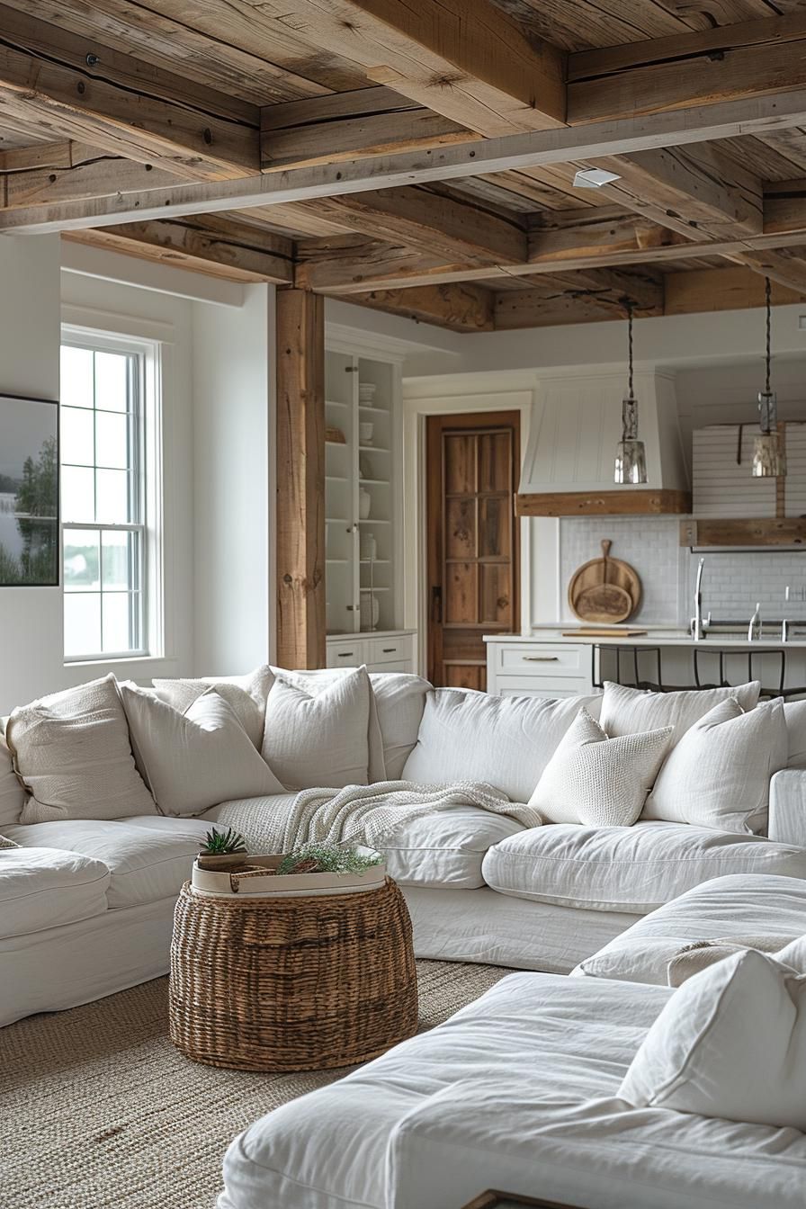 15 Chic Neutral Coastal Living Room Ideas You Will Love 9 3. Coastal Living Room Linen Sofas-1