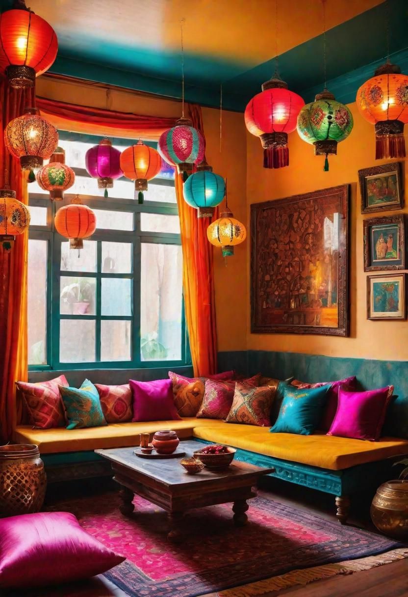 45 Warm & Inviting Cozy Living Room Ideas for Ultimate Relaxation 40 38. Vibrant Bollywood Living Room Ideas-0