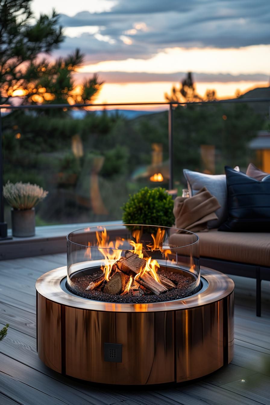 3. Circular Glass Wind Guard Firepit-1