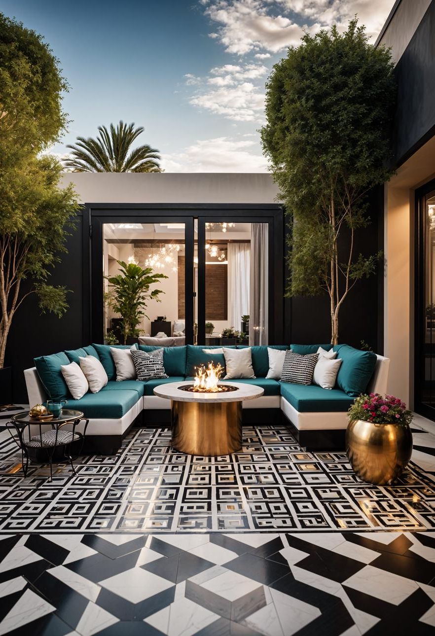 31 Gorgeous Outdoor Patio Ideas to Try Now 24 10. Modern Glamour in Outdoor Spaces-1