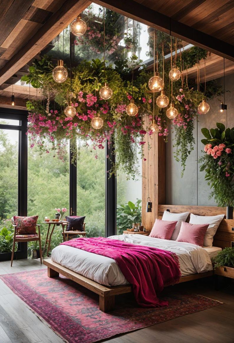 31 Chic Sage Green and Pink Bedroom Inspirations 6 2. Sage & Pink Hanging Terrariums-0