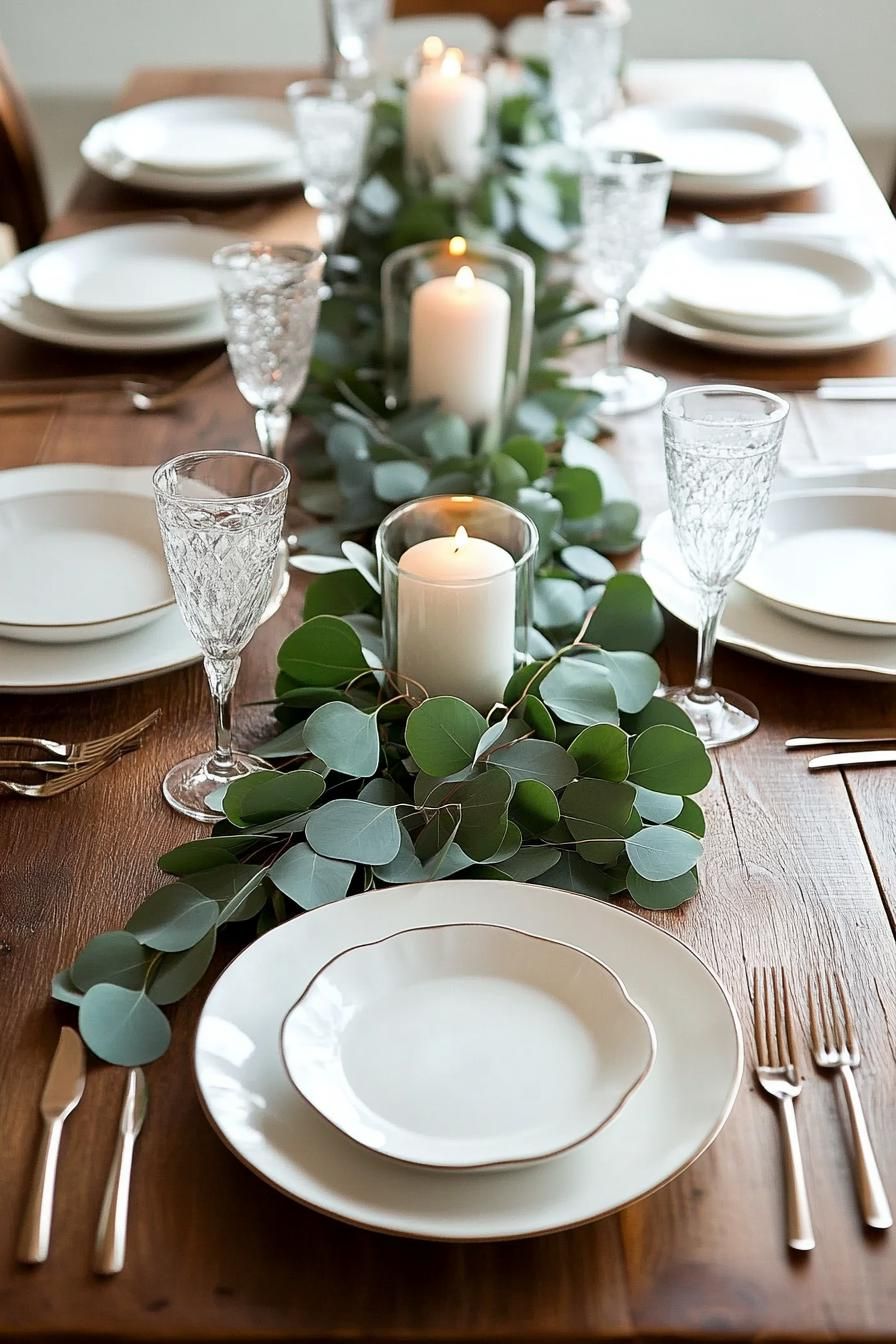 4. Fresh Eucalyptus Table Runner Inspiration-0