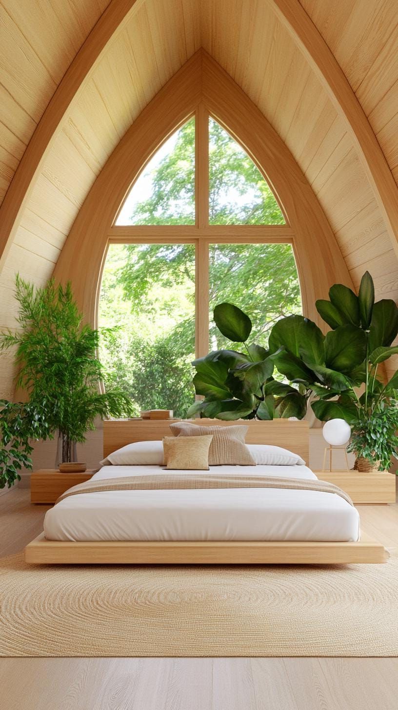 21 Cute Attic Bedroom Ideas You Will Love 45 14. Produce a serene Zen atmosphere with tatami mats, low beds, and lush greenery-0