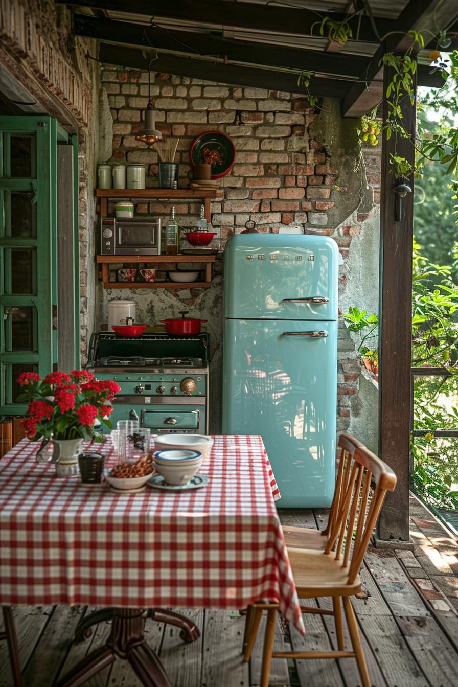 21 Stunning Outdoor Kitchen Patio Ideas (NEW) 24 9. Retro Outdoor Kitchen Inspiration-1