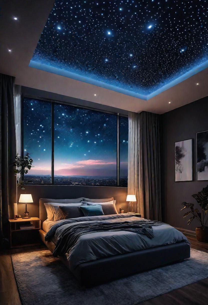 Glow Up Your Bedroom: 33 Chic and Cozy LED Aesthetic Ideas 5 3. Starry Ceiling LED Lights-0