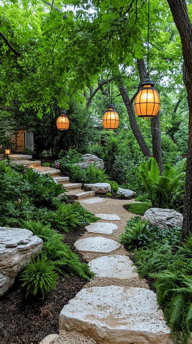 25 Unique Backyard Garden Ideas to Create Your Own Oasis 51 19. Enchanting Backyard Garden Lanterns-1