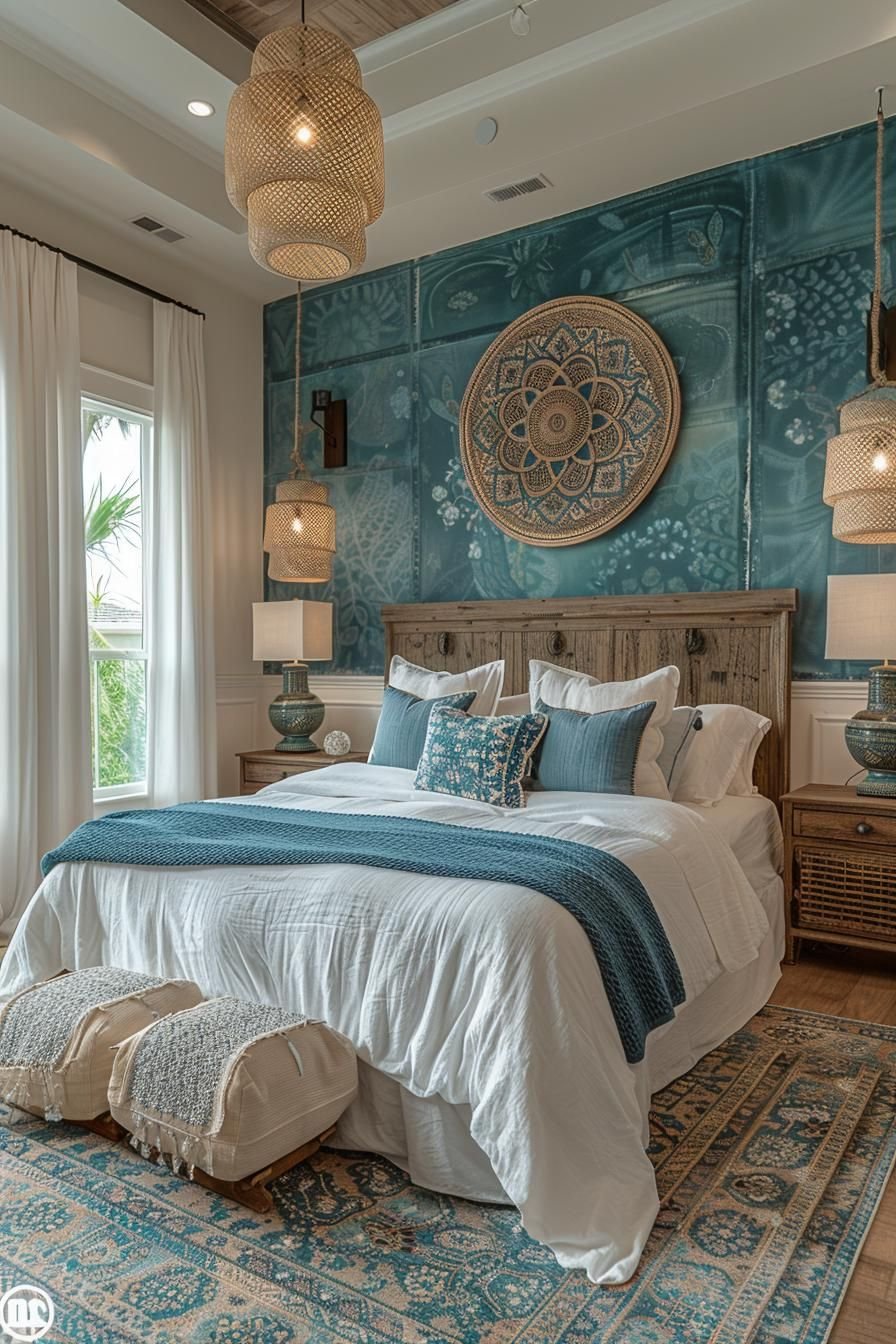 22. Mandala Mural for Boho Bedroom-0