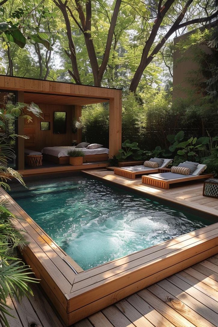 21 Stunning Small Pool Design Ideas For Tiny Backyards 44 16. Scandinavian Spa Pool Oasis-1