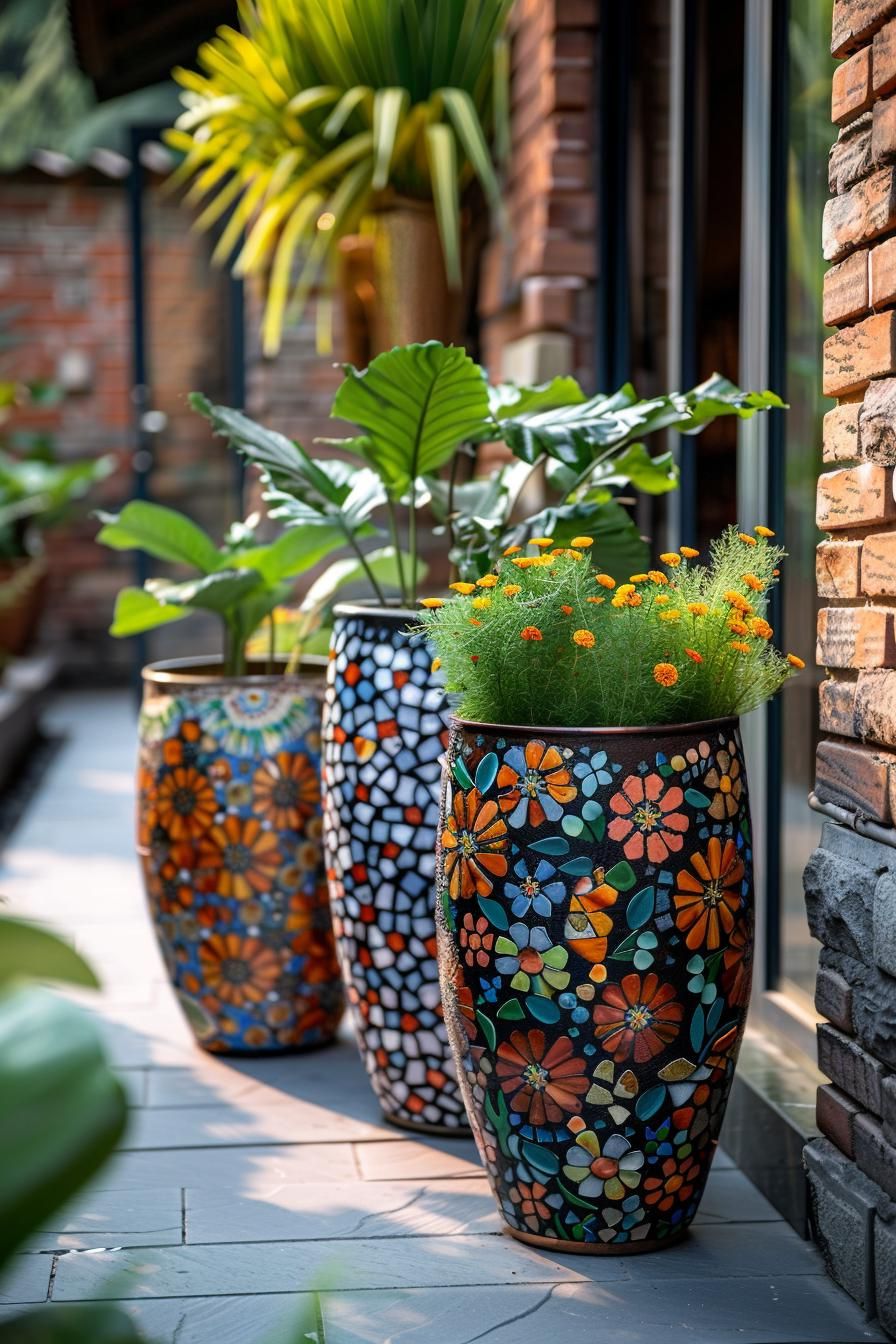 15 Gorgeous Budget-Friendly Back Patio Ideas 25 13. Budget-Friendly Patio Planter Mosaics-1