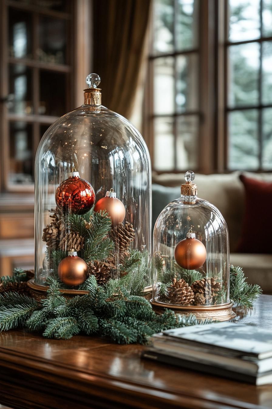 4. Glass Cloche Christmas Centerpieces-2