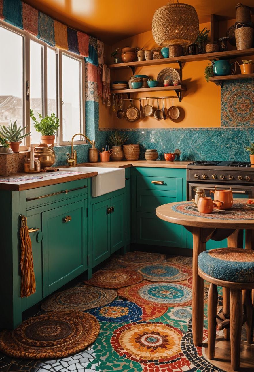 27 Stunning Boho Kitchen Designs That Will Inspire You 17 10. Gypsy Kitchen Vibes-1