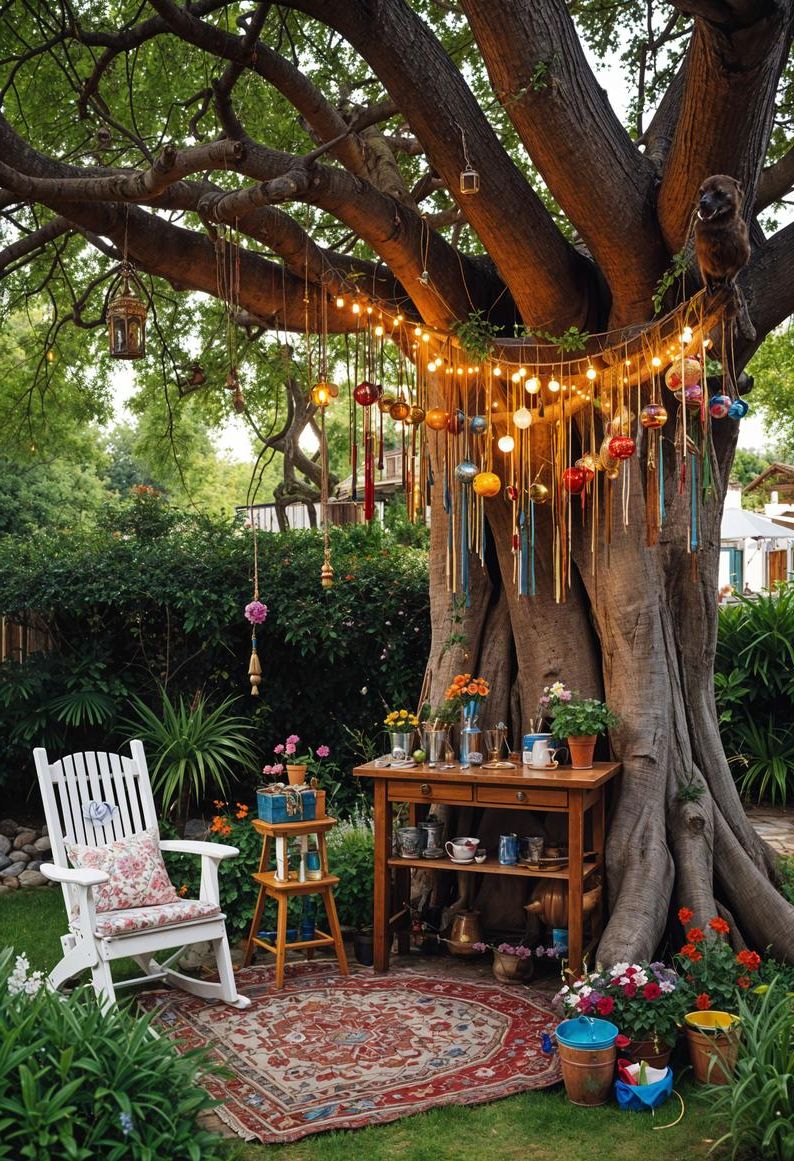 19 Best Hippie Gardens for Your Whimsical Outdoor Oasis 40 13. Creative Glass Bottle Wind Chimes-2