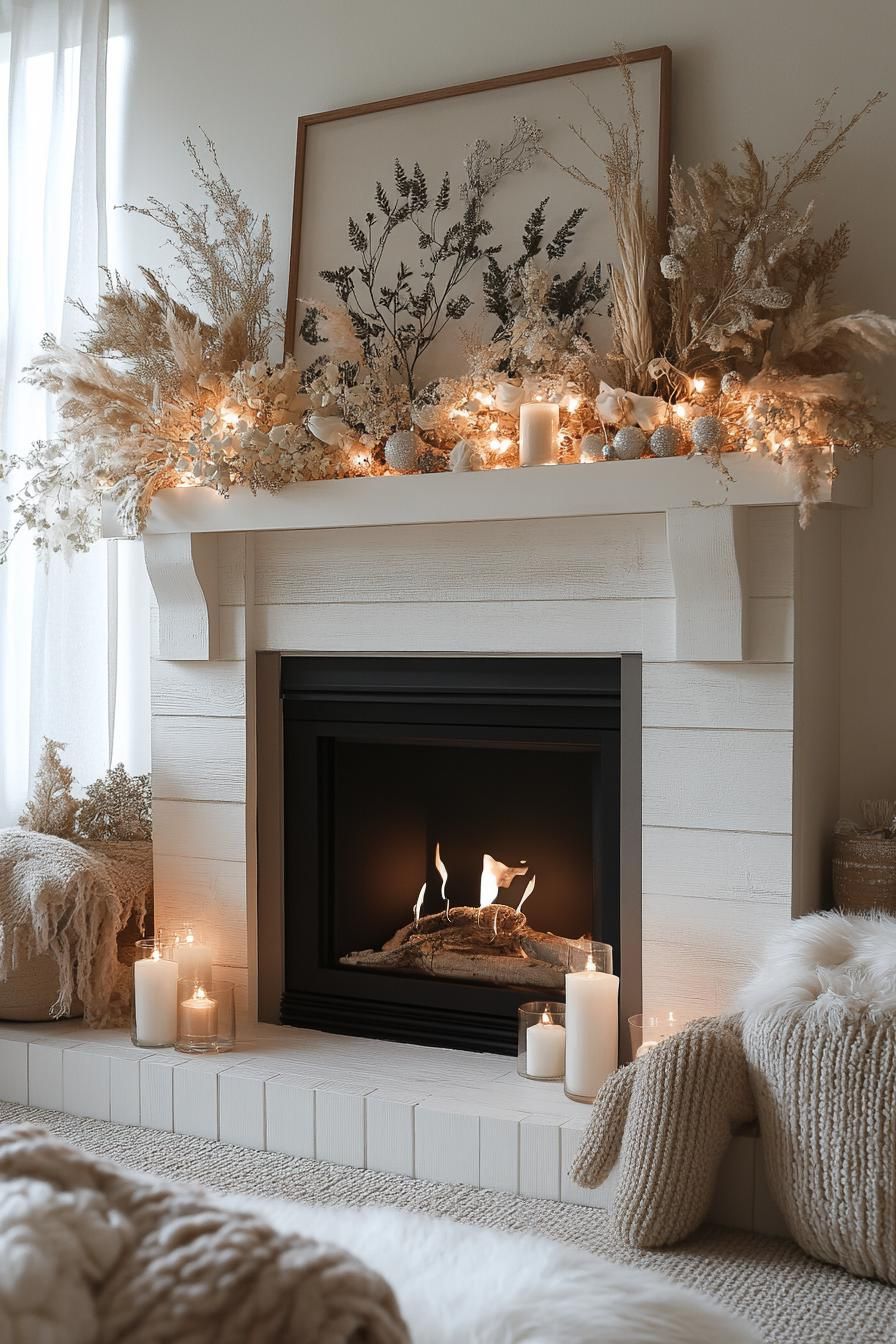 8. Festive Fireplace Flair: Dried Florals-0