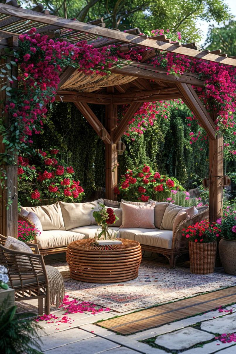 19 Trendy Patio Furniture Ideas for Chic Outdoor Spaces 32 18. Chic Canopy Loveseats for Patios-1
