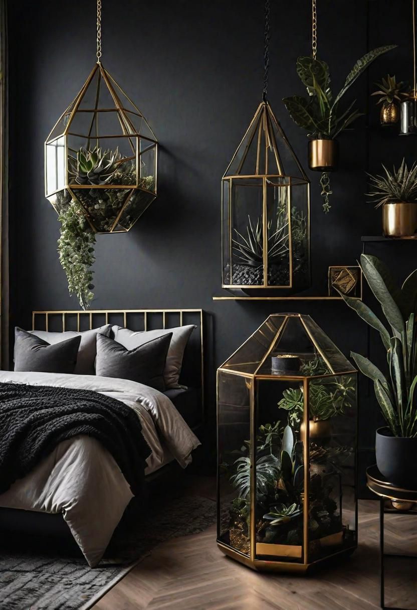 11. Geometric Terrariums: Dark Boho Decor-0