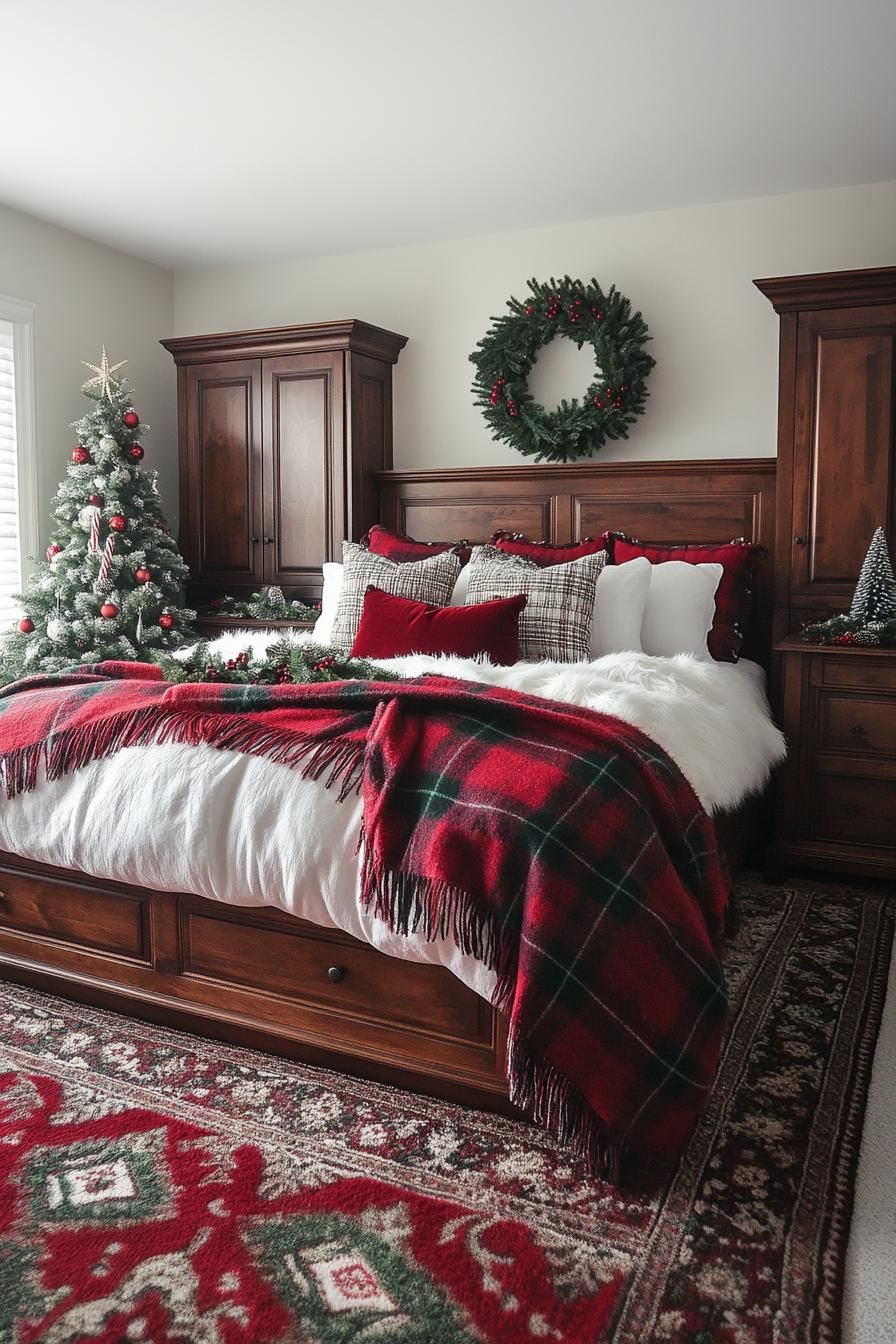 1. Festive Plaid Bedding Inspiration-2