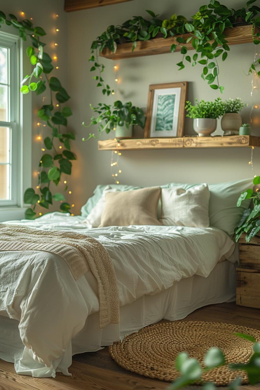 4. Rustic Dorm Room Plant Shelves-1