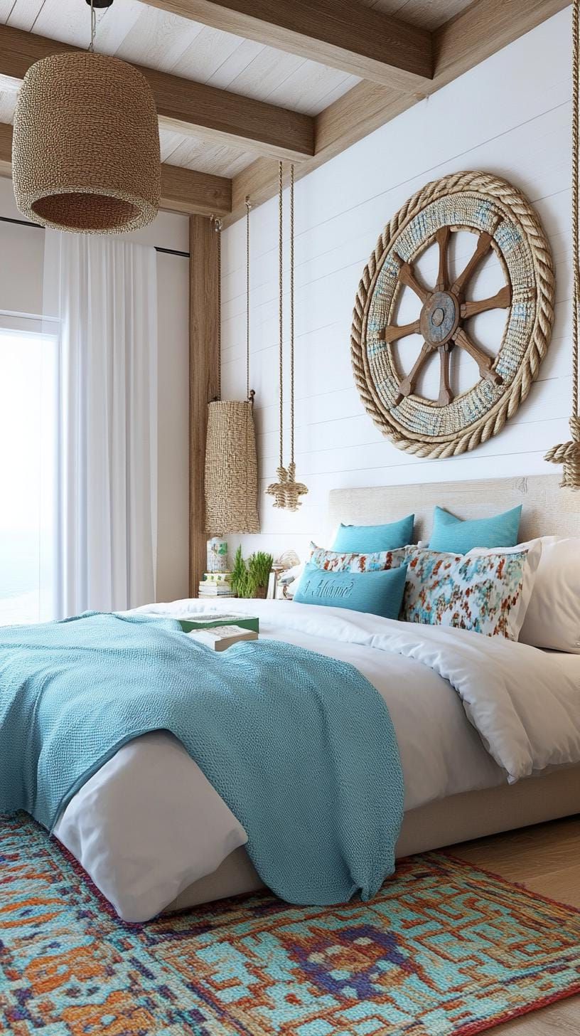 20 Gorgeous Loft Bedroom Ideas To Copy 26 7. Ocean-Inspired Loft Decor-3
