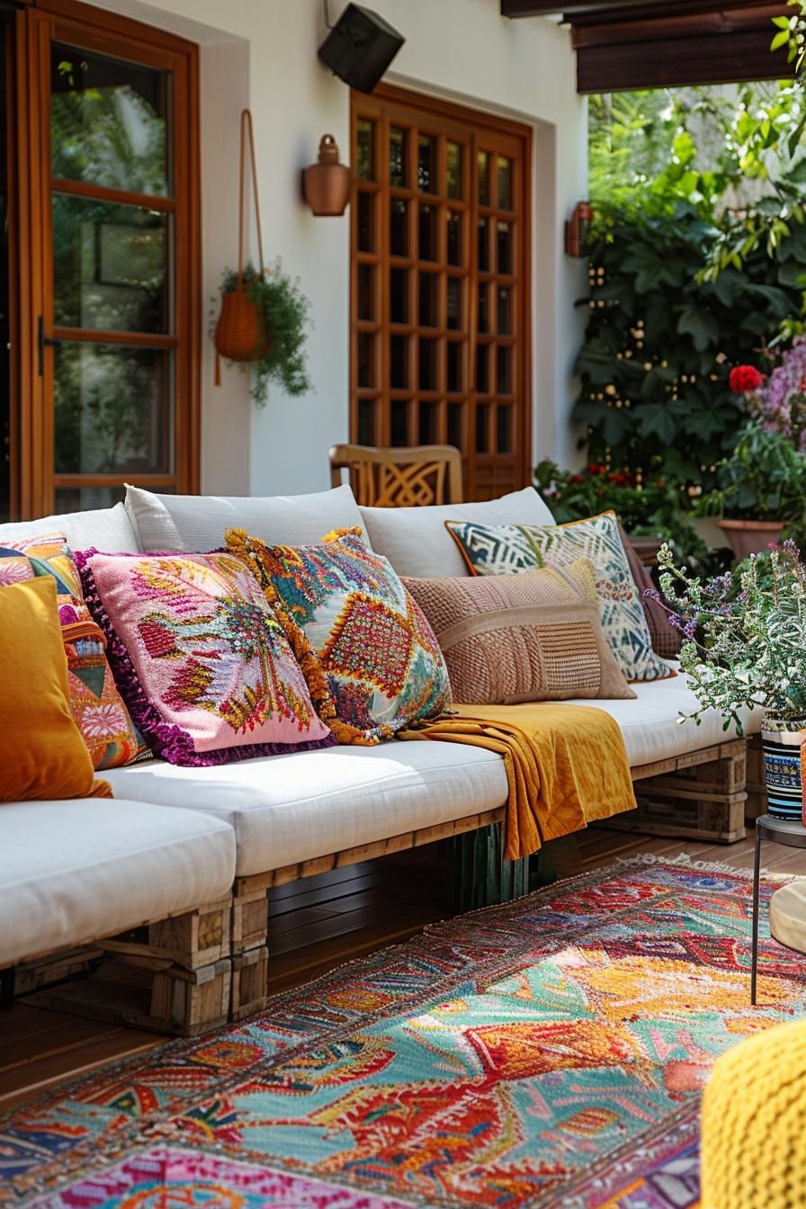 15 Chic Boho Patio Ideas You’ll Love 19 8. Mix-and-Match Throw Pillow Collection-0
