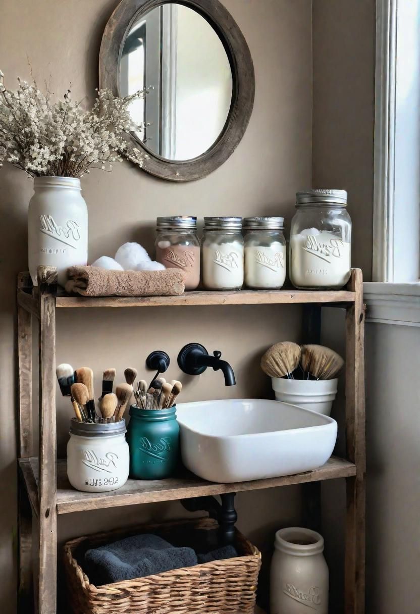 23. Chalk-Painted Mason Jar Set-2