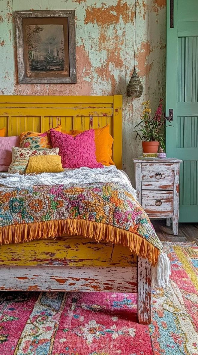 19. Upcycled Color Craze: Utilize repurposed materials with splashes of color for a vibrant eco-friendly vibe-2
