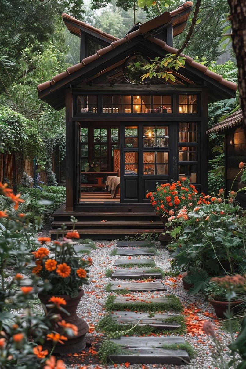 23 Enchanting Ideas for Your Spiritual Garden Sanctuary 37 22. Serenity in Flower-Filled Retreat-1