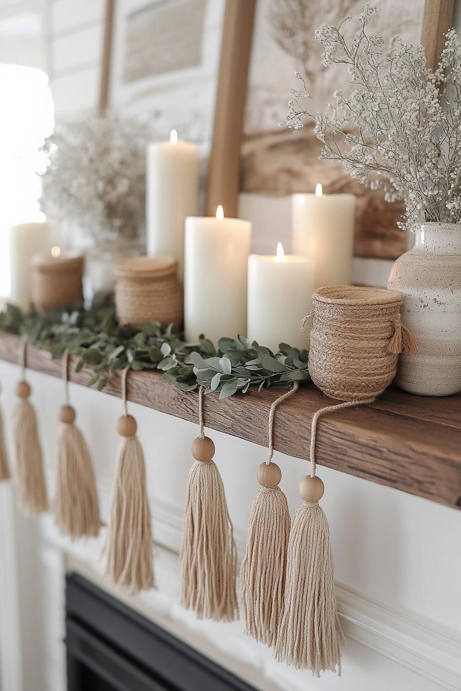 19 Unique Boho Christmas Decor Ideas 9 3. Natural Tassel Garland Inspiration-0