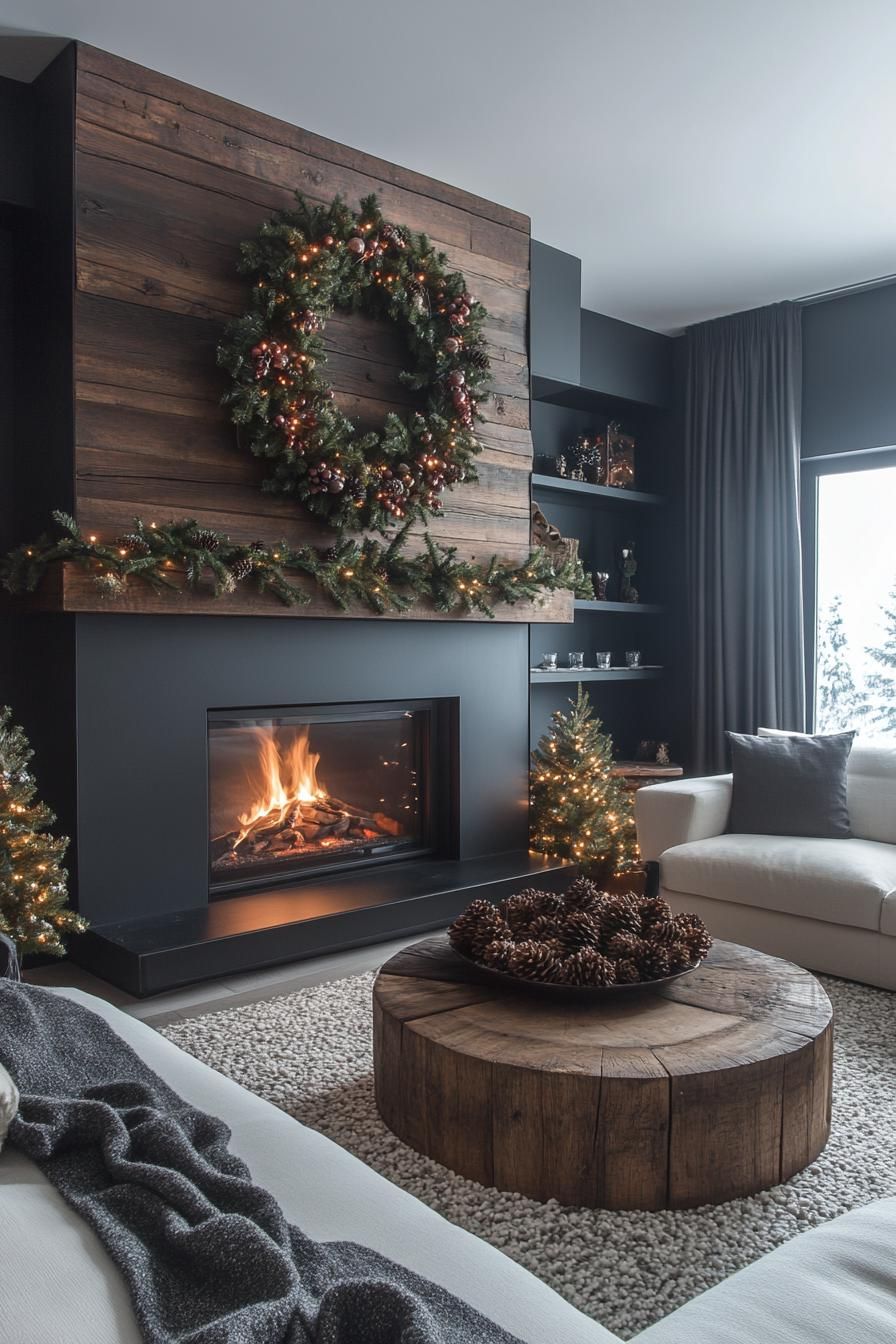 17. Festive Mantel Garlands: Pinecone & Berry-2