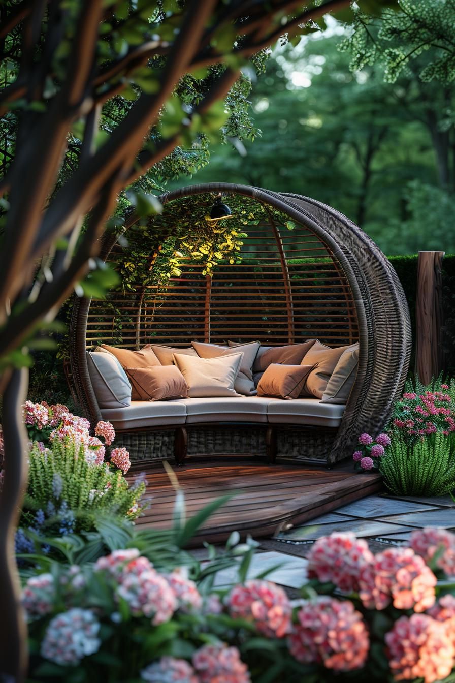 19 Trendy Patio Furniture Ideas for Chic Outdoor Spaces 31 18. Chic Canopy Loveseats for Patios-0