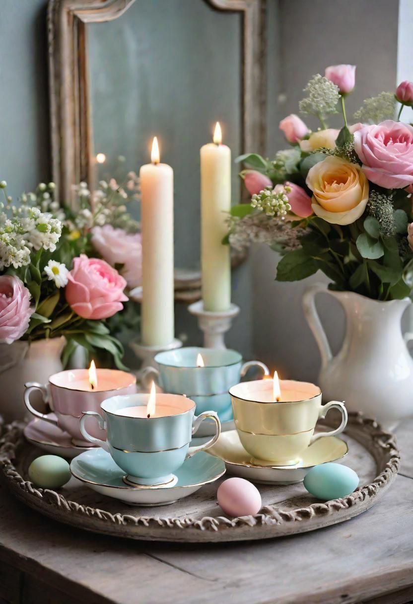 19 Charming Vintage Easter Decorations: to Create a Nostalgic Holiday Ambiance 10 5. Teacup Candle Holders Tutorial-1