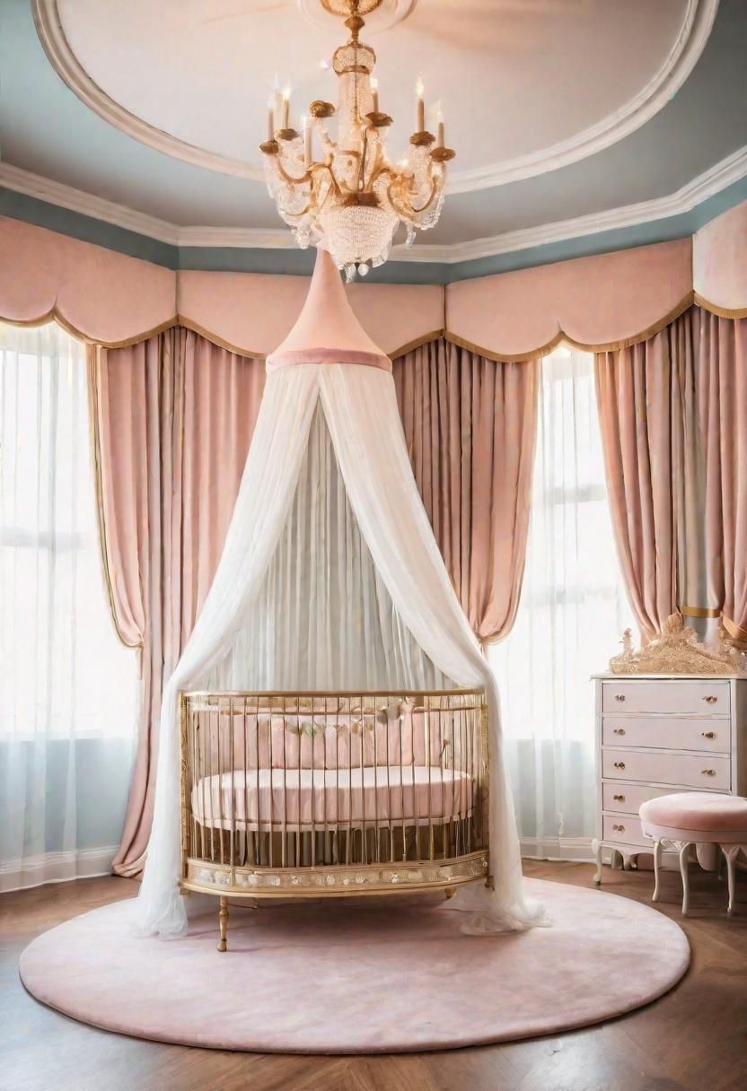 61 Dreamy Nursery Room Inspirations: From Cozy Corners to Whimsical Themes 21 12. Princess Pavilion Nursery Inspiration-2