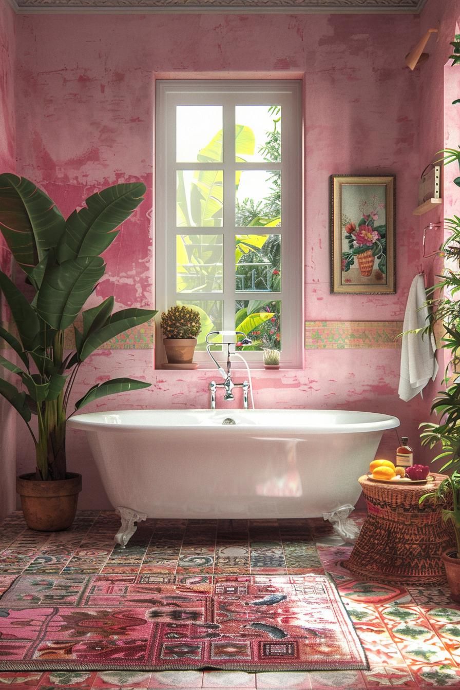 11. Whimsical Pink Boho Bathroom Ideas-1