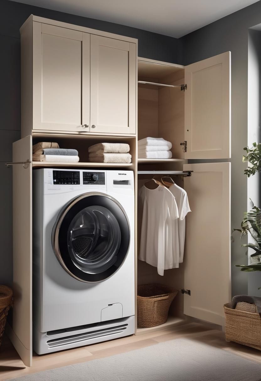 20 Innovative Laundry Room Cabinet Ideas: Stylish Storage Solutions 6 3. Ironing Board Drawer Cabinet-0