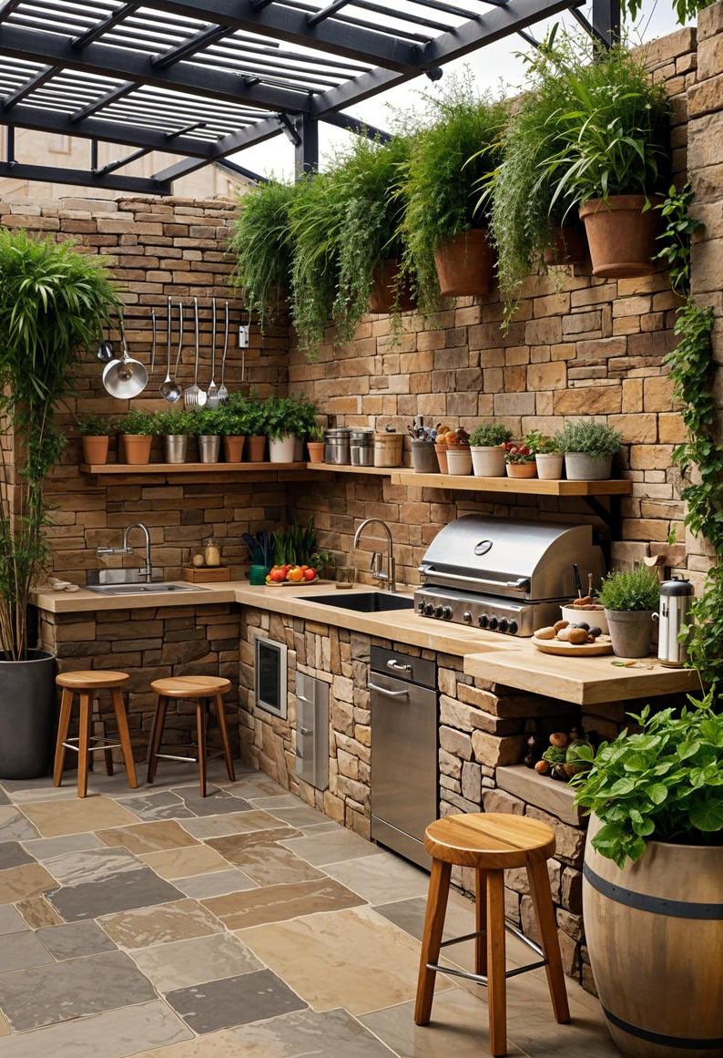 21 Stunning Outdoor Kitchen Patio Ideas (NEW) 19 7. Sustainable Outdoor Cooking Solutions-1
