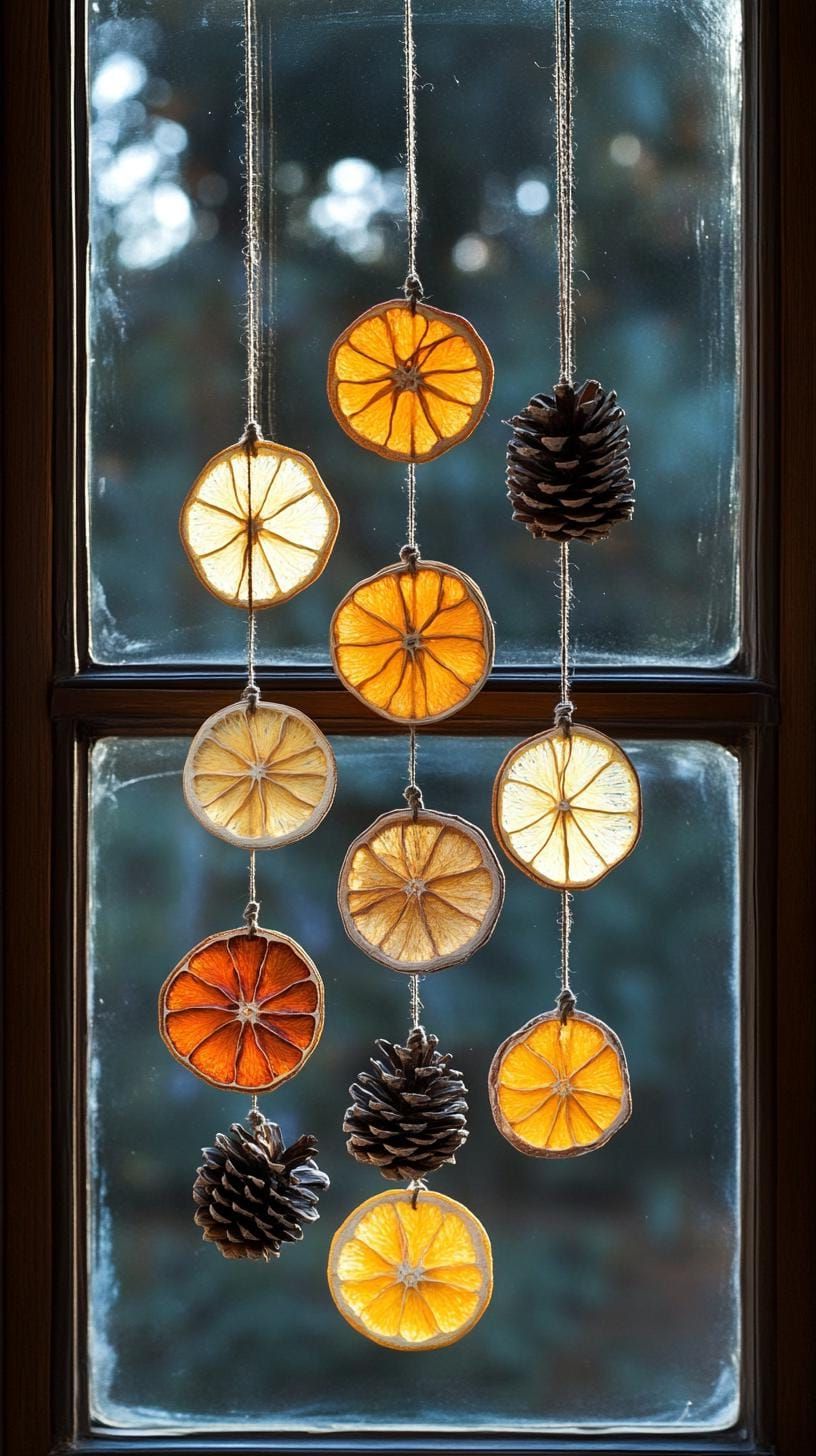 21 Magical Christmas Decor Inspiration for a Cozy Home 16 6. Natural Christmas Window Hangings-1