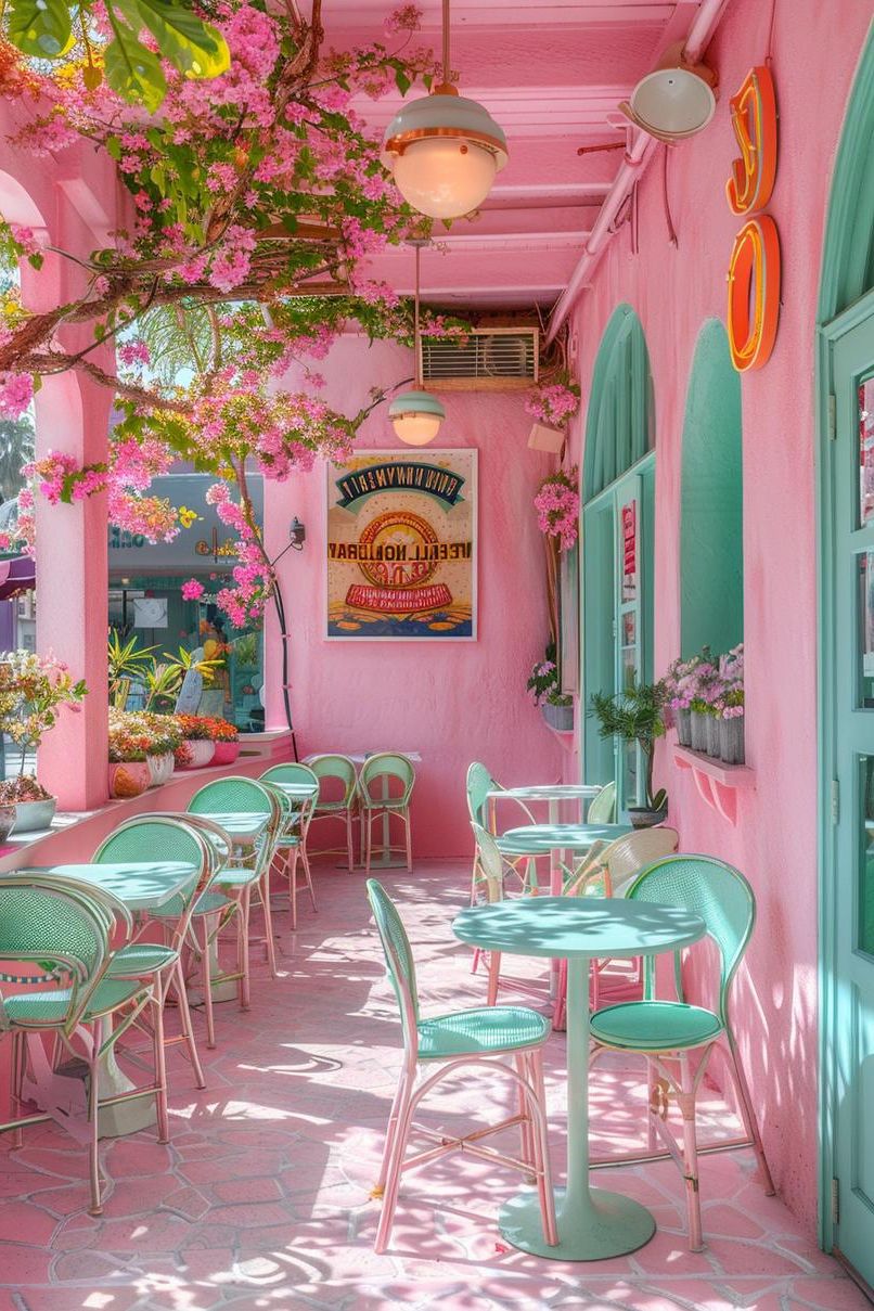 19 Unique Concrete Patio Ideas You Must See (New) 24 10. Whimsical Pink Patio Inspiration-0