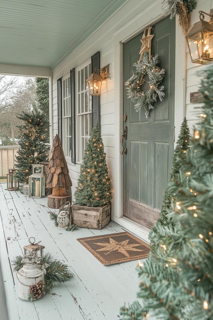 16 Unique Front Porch Christmas Decor Ideas for Holiday Season 45 16. Farmhouse-Inspired Front Porch Christmas Decor DIY-1