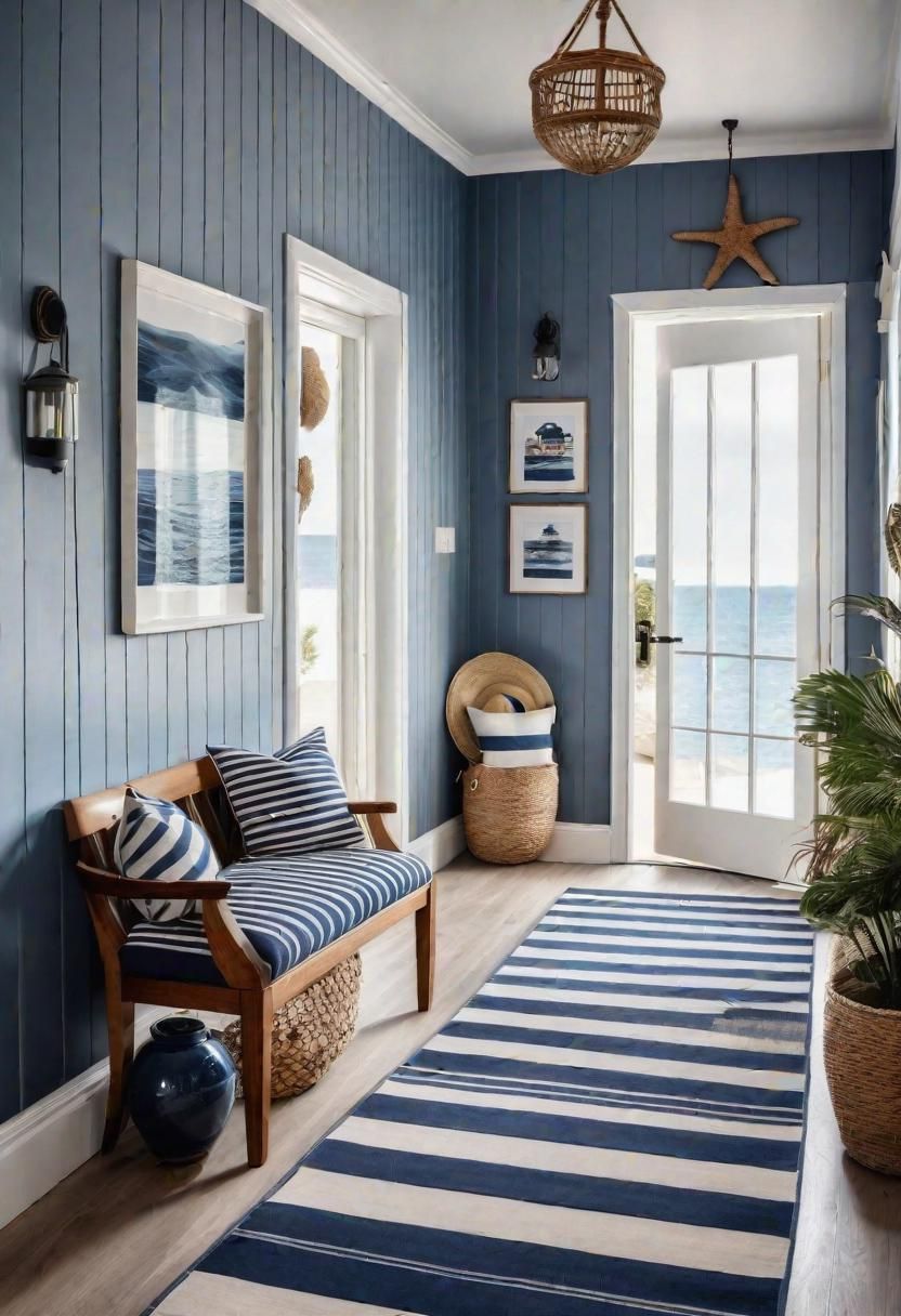 39 Chic Small Entrance Hall Ideas: Creative Solutions for Welcoming Spaces 13 10. Coastal Chic Entryway Decor-0