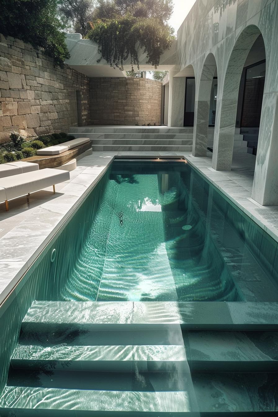 15 Modern Pool Designs Transforming Your Backyard 6 2. Sleek Sunken Pool Design Ideas-0