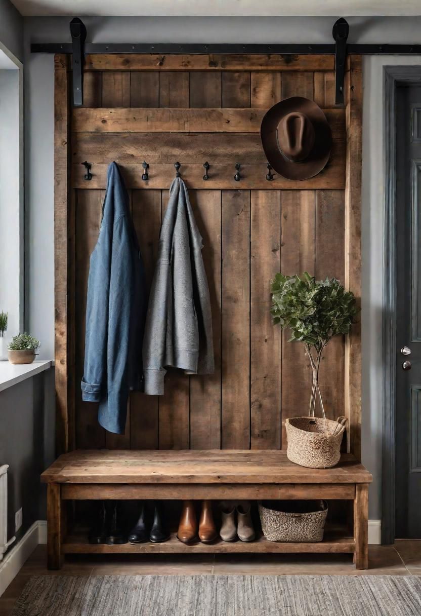 39 Chic Small Entrance Hall Ideas: Creative Solutions for Welcoming Spaces 10 7. Rustic Coat Rack Inspiration-1