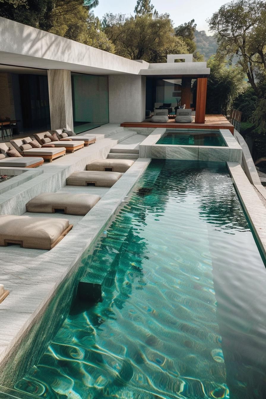 15 Modern Pool Designs Transforming Your Backyard 7 2. Sleek Sunken Pool Design Ideas-1