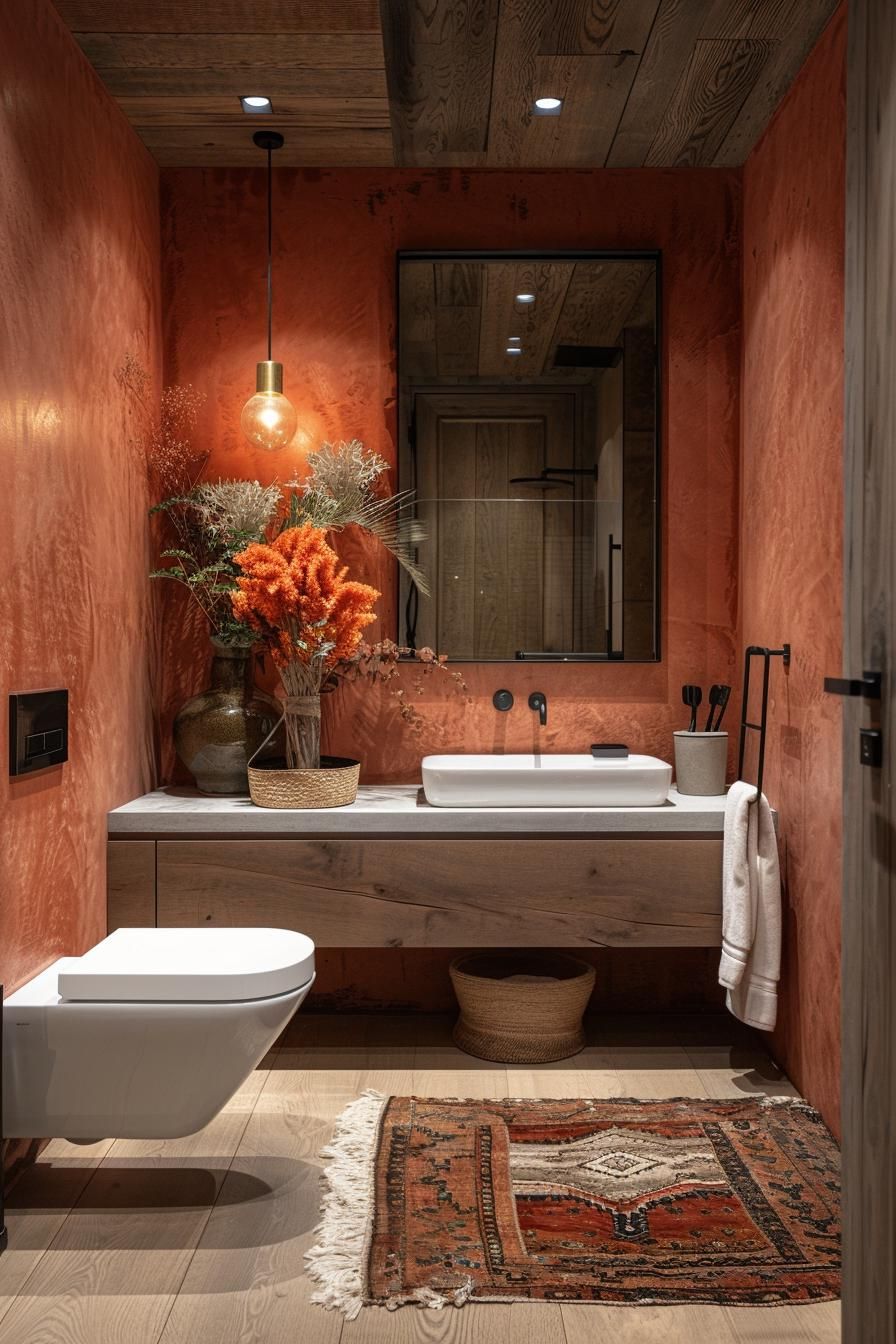 14. Earthy Terracotta Vibes: Transform Your Bathroom-1