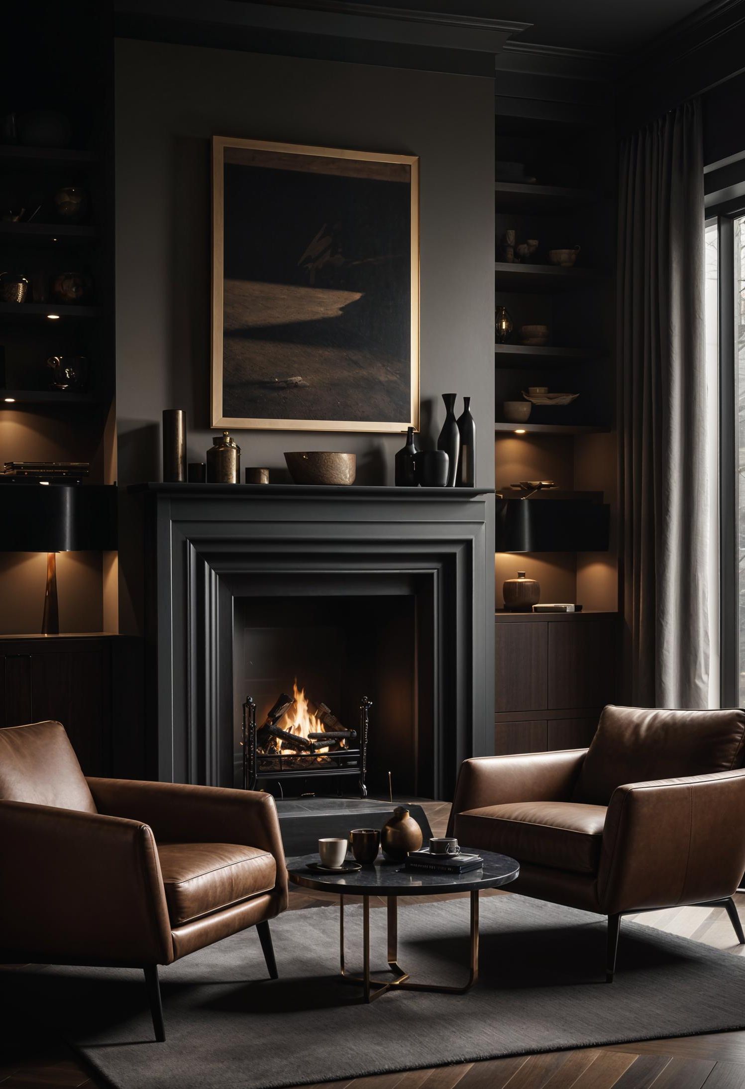 6. Cozy Leather Seating Nook-2
