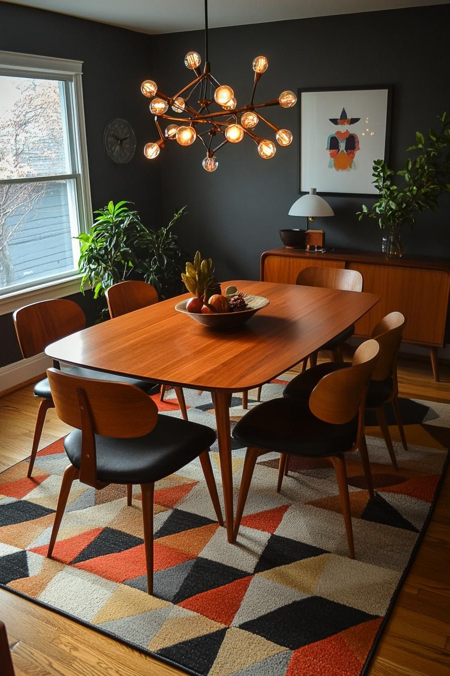 23 Stunning Mid-Century Modern Dining Tables You’ll Adore 32 12. Chic Rugs for Dining Areas-2